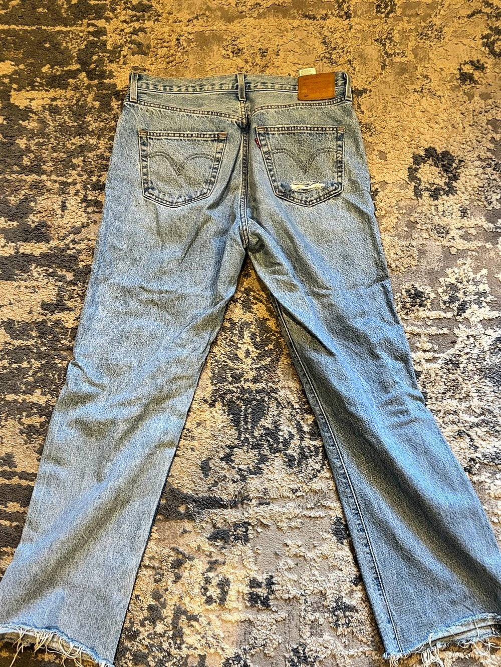 Levi's Premium 501 Distressed Straight Leg Jeans Blue Waist 30 L 32 - Picture 3 of 3